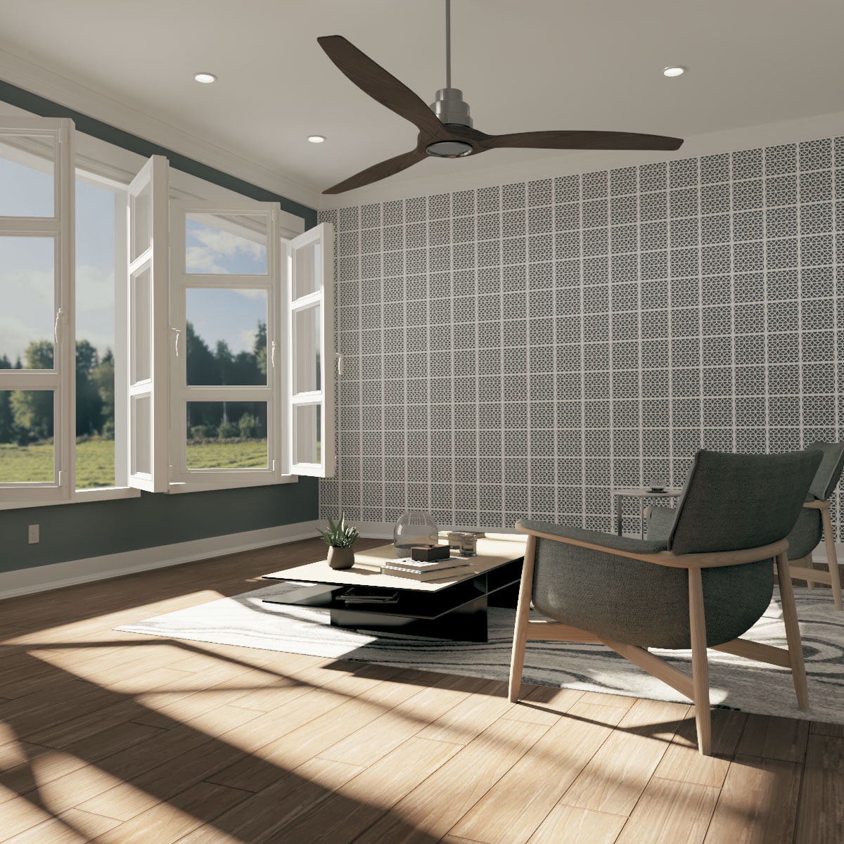 Ekena Millwork 7 3/8"W x 7 3/8"H x 3/8"T Extra Small Akron Decorative Fretwork Wall Panels in Architectural Grade PVC