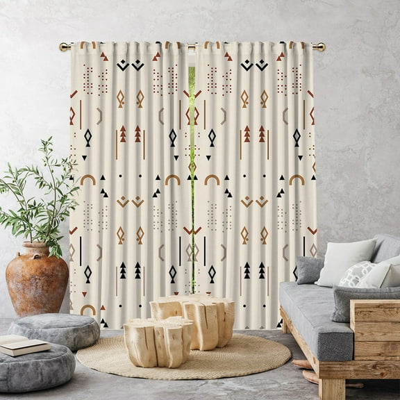 3S Brother's Home Décor Curtains BOHO Design Set of 2 Panels Velvet Look Hanging Back Tap and Rod Pocket Décor Nursery Room Bedroom Kitchen Window - Made in Turkey 33Ecru (52"Wx108"L)