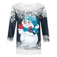 thumbnail image 4 of Women Christmas Shirts 3/4 Sleeve,Christmas Shirts for Women 3/4 Sleeve Shirt Christmas Snowman Graphic Shirt Tee Cute Xmas Holiday Shirt 2024 Trendy Clothes, 4 of 4