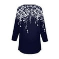 thumbnail image 4 of Ruimatai Women's 3/4 Sleeve Button Down Top Color Block Printed Blouse Fashionable Round Neck Casual Shirt, 4 of 5