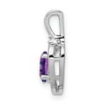 thumbnail image 2 of 925 Sterling Silver Rhodium-plated Amethyst & Diam. Pendant; for Adults and Teens; for Women and Men, 2 of 4