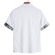 thumbnail image 3 of Camisa Hombre Moda de primavera y verano para hombre, camisa informal de manga corta con cuello levantado, camisetas transpirables para hombre (White, 5XL), 3 of 4