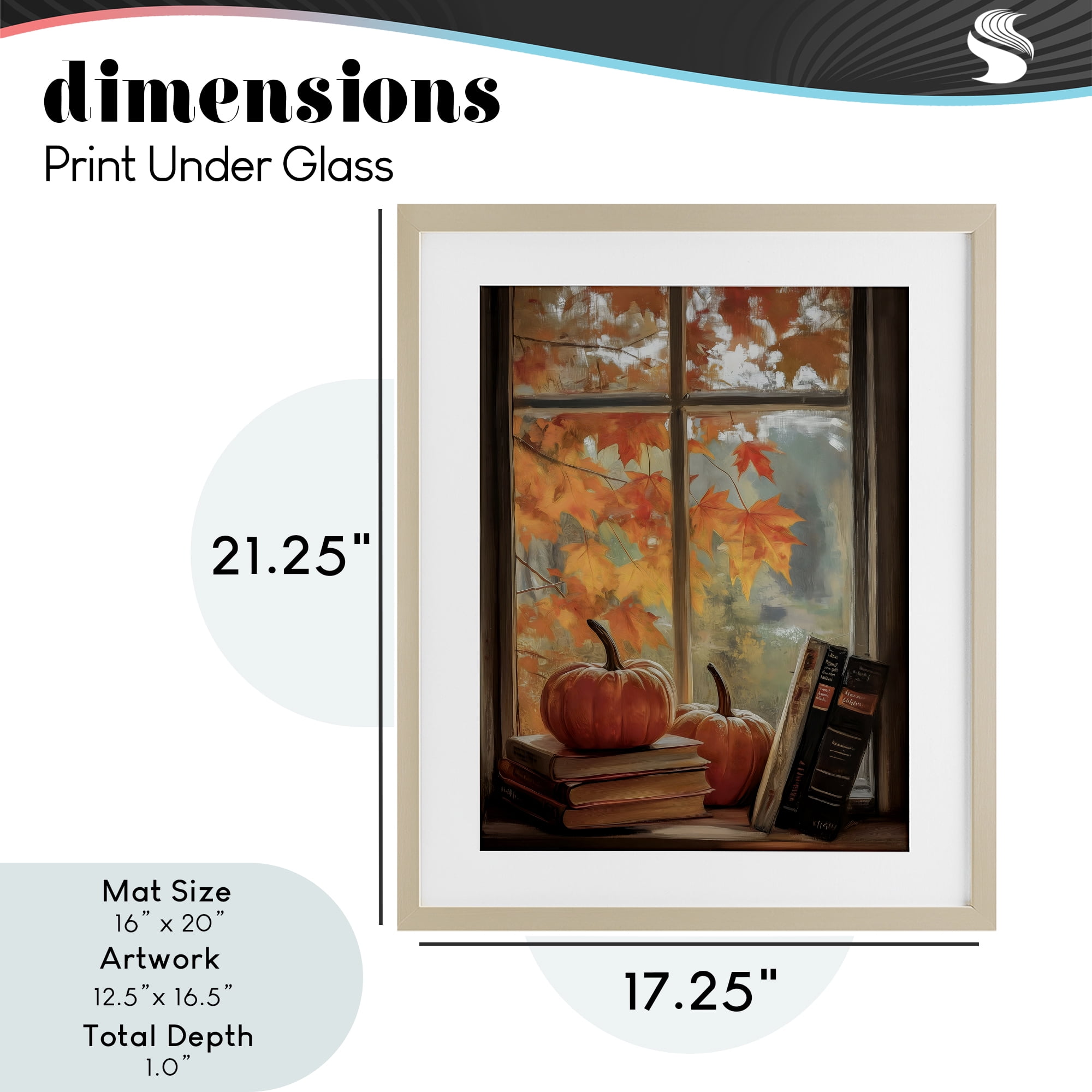 Cozy Fall Window Books Birch Framed Print Under Glass, design by Arlington Prints