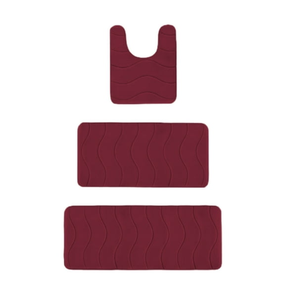 Leodye 3 piece Household Absorbent Non-Slip Door Mats - Carpet for Bathroom & Bedroom Entrances