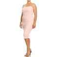 thumbnail image 2 of Women's Solid Basic Strapless Bodycon Plus Size Thick Mid-Length Dress/, 2 of 5