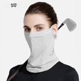 thumbnail image 1 of Mascarilla de seda helada Pomoko con protección solar de verano para mujer fina anti-UV para montar a caballo para golf para colgar de las orejas para cubrir la cara, 1 of 5