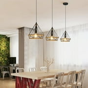 Vintage Pendant Light, Hemp Rope Rattan Hanging Light Retro Industrial Style
