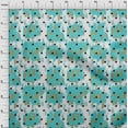 thumbnail image 4 of oneOone Silk Tabby Turquoise Blue Fabric Polka Dress Material Fabric Print Fabric By The Yard 42 Inch Wide, 4 of 6