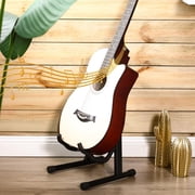 Behome Foldable Guitar Stand, Portable and Adjustable A-Frame Bass Guitar Display Stand, with Non-slip Rubber And Foam Arm, Suitable for Electric & Acoustic Guitars, Bass & Banjo, Black