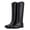 Black, variant on Riding Boots For Women Round Toe Chunky Heel Knee High Boots Vintage Metal Hardware Tall Booties Pull on 2029 Fall Winter