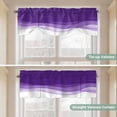 thumbnail image 5 of Purple Waves Tie Up Valance Curtains for Windows, Kitchen Curtains Window Treatments, Ombre Abstract Art Gradient Modern Short Window Shades Valances for Bedroom Bathroom Cafe 42"x12", 5 of 8