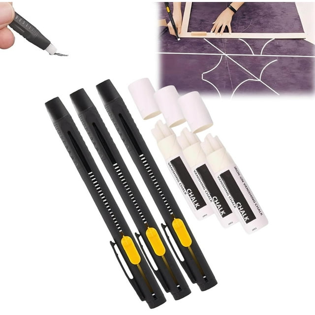 Heat Erasable Fabric Marker for Sewing, Embroidery, Quilting, Washable Heat Erasable Pens, Replaceable Refill Marking Pens, For Cotton, Knitted Fabrics, Sewing Tools(3 Pen + 60 Refills)
