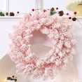 thumbnail image 2 of BNNG Pink Pine Flocked Christmas Wreath Artificial Snowy Fir Christmas Wreaths for Front Door Hanging Winter Holiday Wreath Christmas Decorations Indoor for Windows Fireplace Wedding Party Decor, 2 of 8