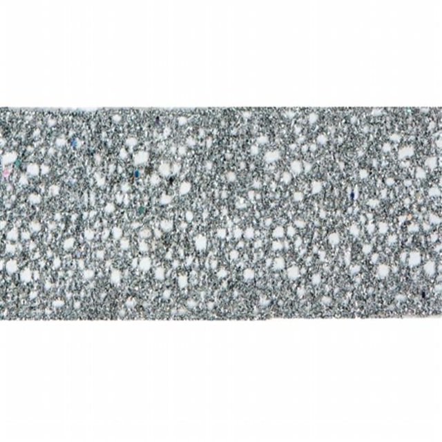 Vickerman Q130442 2.5'' x 10yd Silver Glitter Mesh Ribbon