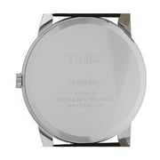 Timex Mens Easy Reader Date Black/Silver/White 35mm Casual Watch, Leather Strap