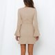 thumbnail image 4 of Vestido acampanado Ticfox con cinturón y lazo caqui L, 4 of 6
