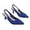 Blue, variant on Womens Adjustable Slingback Kitten Heels, Pointed Toe Mid-Low Heel, Cute Knitted Slip On Work Pumps Dress Shoes for Work Wedding Everyday Parties(Beige,5.5)