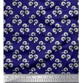 thumbnail image 1 of Soimoi Crepe Silk Fabric Leaves & Floral Block Printed Fabric 1 Yard 42 Inch Wide, 1 of 3