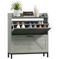 thumbnail image 2 of HOMCOM Shoe Cabinet with 2 Flip Drawers, Legs, Freestanding Narrow Shoe Storage Cabinet, Shoe Rack Organizer for Entryway, Hallway, Light Gray, 2 of 9