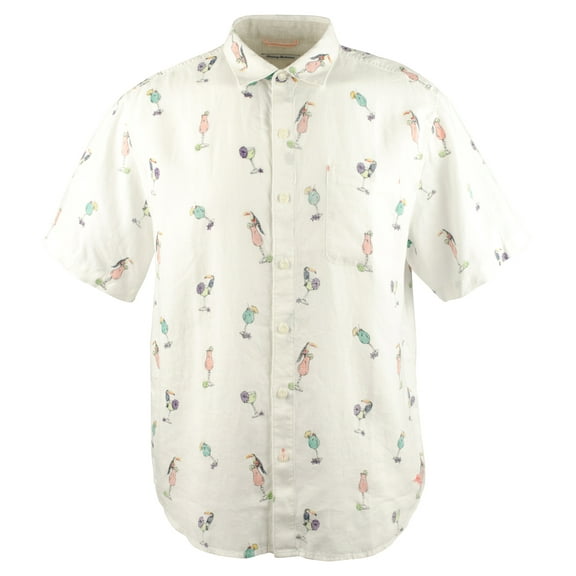 $115.00 Tommy Bahama Men's Toucan-Tini S/S Camp Shirt, White, M