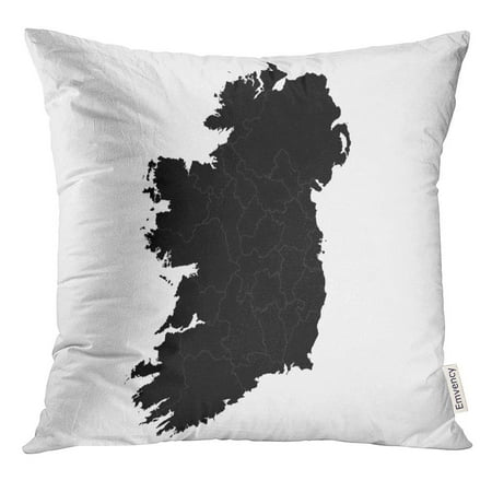 Arhome Blue Silhouette Map Ireland Country On White Flag Pillow