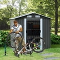 thumbnail image 5 of DreamCurship 6 x 4 FT Outdoor Storage Shed, Storage Sheds and Outdoor Storage Shed, Metal Storage Shed with Sliding Doors for Backyard, Garden, Gray, 5 of 7