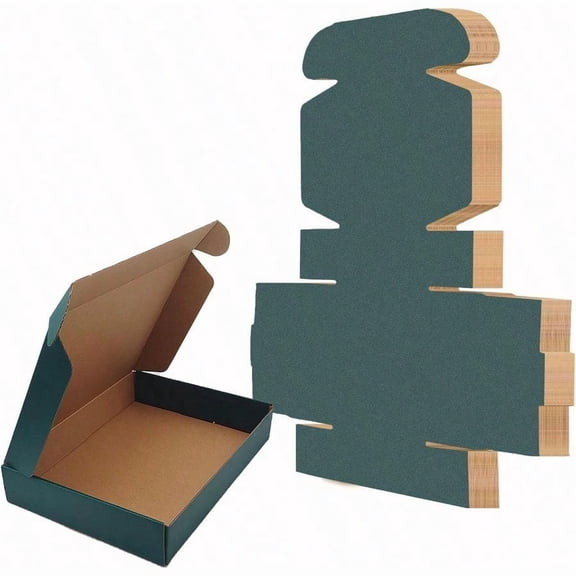 25 Pack Green Shipping Boxes 11 x 8 x 2 Inch Corrugated Cardboard Boxes Recyclable Packaging Gift Boxes for Presents Birthday Christmas Bridal Wedding Party Favor Cupcake Crafting