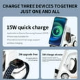 thumbnail image 5 of 5 in 1 Wireless Charger for iPhone 12~15 for iWAtch for For AirPods with a night light, the car's design is innovative and stylish (T20 White), 5 of 7