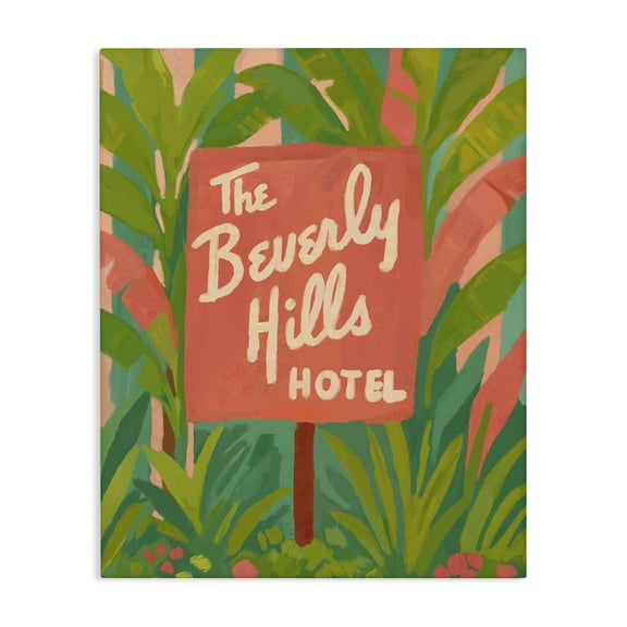 Stupell Industries Coastal Tropical Beverly Hills Hotel Canvas Art, 16 x 20, by Amelia Noyes