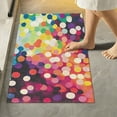 thumbnail image 2 of Yayeee Bath Rug for Bathroom Floor Non Slip Contour Fluffy Soft Absorbent Mat, 20"x24", Green Colorful Circles, 2 of 7