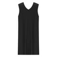 thumbnail image 4 of Wool Blend Mini Dress Women V Neck Sleeveless Knit Loose Tunic Vest Solid Short Sweater Dress with Pockets (X-Large, Black), 4 of 7