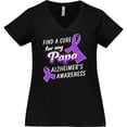 thumbnail image 3 of Inktastic Alzheimer's Awareness Find a Cure for my Papa Women's Plus Size V-Neck T-Shirt, 3 of 5