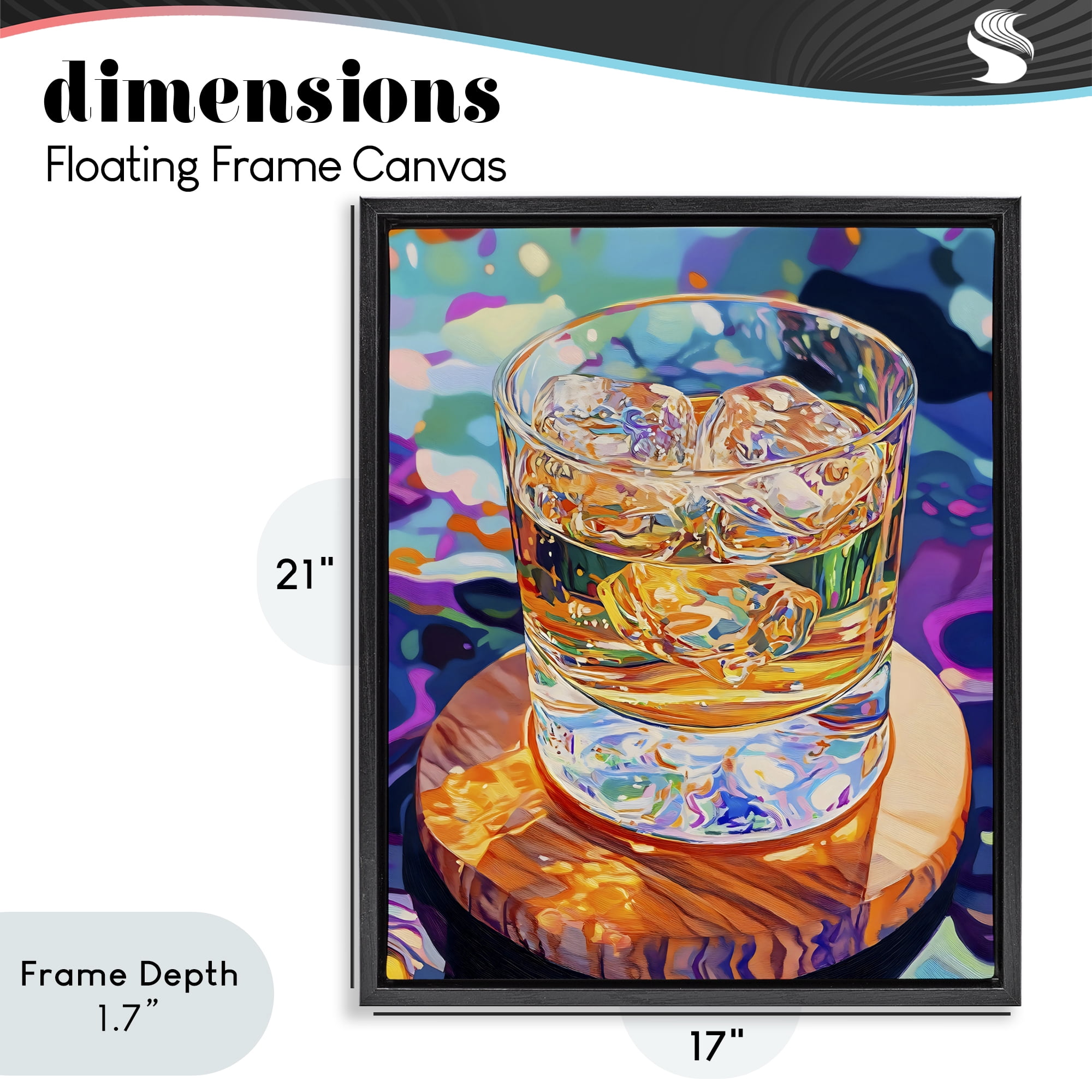 Stupell Industries Ice Cold Glass Reflections Black Framed Floater Canvas Wall Art, design by Creative Studio