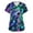 12# Purple Pink, variant on Halloween Scrubs for Women Witch Print Short Sleeve V-Neck Uniform with Pockets