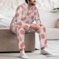 thumbnail image 7 of Daiia Strawberry And Flowers for Men's Long-Sleeved Pajama Set – Soft & Comfortable Sleepwear Button-Up Pajamas Cozy Lounge Wear-X-Large, 7 of 7