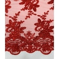 thumbnail image 5 of 1 Yard (Red), 20" Wide Long Sequins Embroidered Lace Table Runner on Mesh Fabric for Party decoration, Trim Lace, Floral Lace Table Runner Mesh Roll, 5 of 5