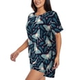 thumbnail image 2 of Lsque Glowing Butterfly Women's Short-Sleeved Pajama Set - 2 Piece Soft and Lightweight Sleepwear Set-3X-Large, 2 of 9