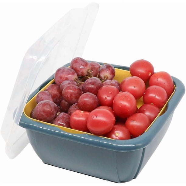 3 in 1 Kitchen Colander Strainer Bowl Set with Lid, Household Double-Layer Drain Basket