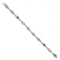 thumbnail image 2 of 925 Sterling Silver 7inch Rhod Plated Multi-Color Gemstone Link Bracelet, 2 of 7
