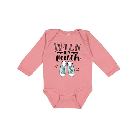 

Inktastic Walk by Faith Quote Gift Baby Boy or Baby Girl Long Sleeve Bodysuit