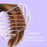 DUAIU Hair Brush, Professional Vented Detangling Brush for Wet & Dry Curly Thick Straight Hair, Women Men Wide Paddle Brush Curved Detangler Hairbrush Lavender Purple