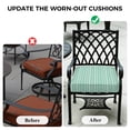 thumbnail image 5 of Outdoor Patio Cushion Covers 2 Pack Teal Green Striped Patio Chair Cushion Covers with Ties and Zipper Vintage Farmhouse Stripes Waterproof Outdoor Seat Cushion Covers for Patio Furniture 22"x20", 5 of 9