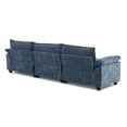 thumbnail image 6 of Ktaxon 120" W Sectional Sofa U Shaped Couch with Double Chaise Chenille Sleeper Set with 3 Oversized Seats Gray-Blue, 6 of 8