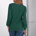 thumbnail image 5 of MESSUEN Crew Neck Sweater for Women Ribbed Long Sleeve Tops for Women Tunics Tops for Women Casual Tops Fall Sweaters Blouses for Women Womens Fall Sweaters Green 2XL, 5 of 9