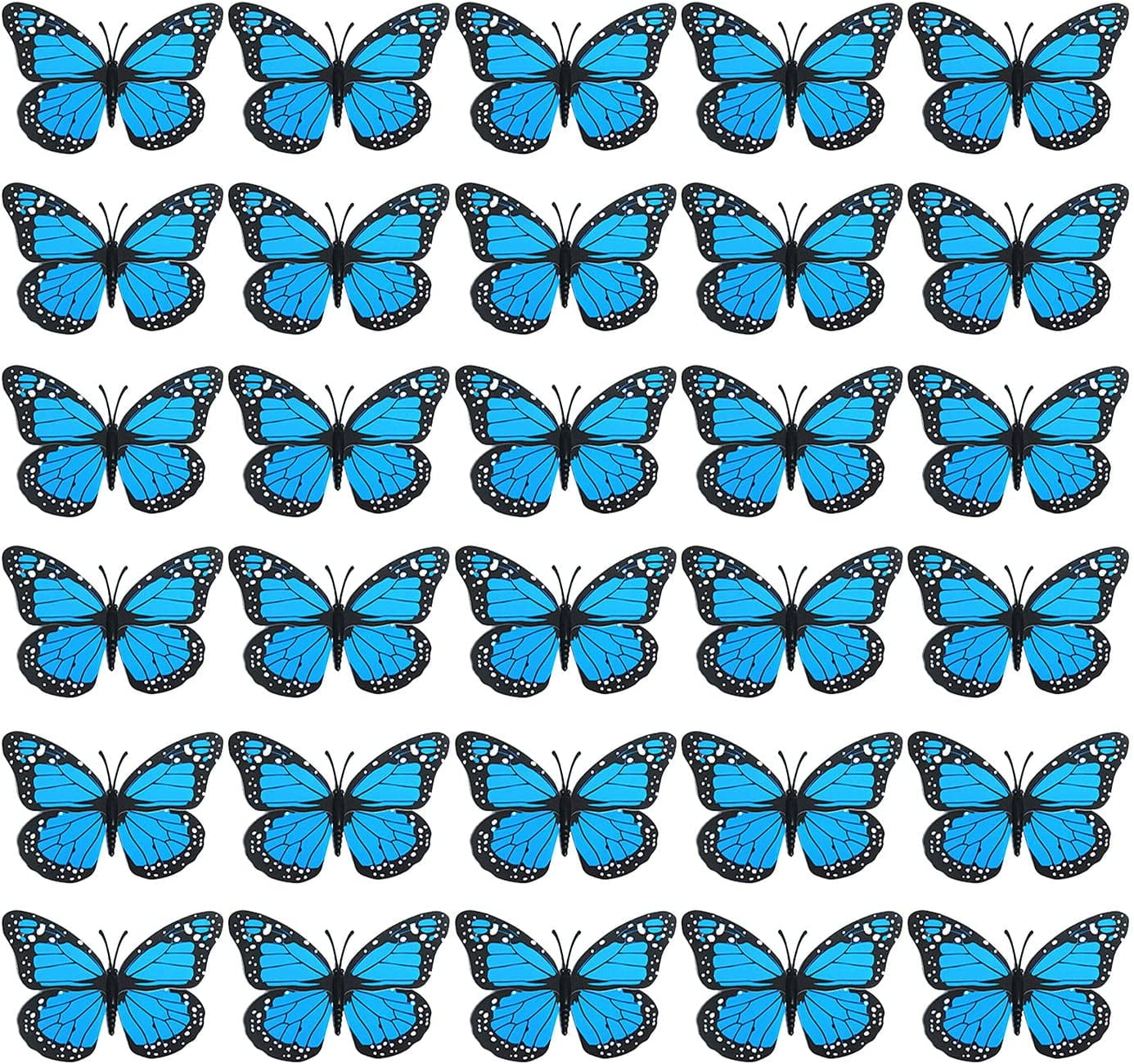 30 Pcs 4.7'' Monarch Butterfly Decorations Artificial Butterflies For  Crafts 3d Magnet Butterfly Wall Decor Fake Monarch Butterfly To Decorate  For Ho