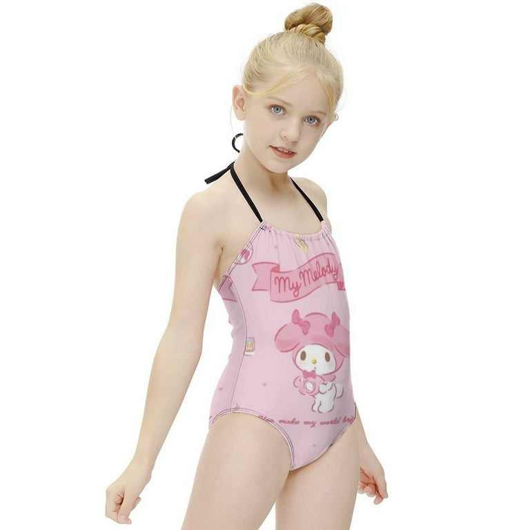 My Melody Girls One Piece Swimsuit Quick Dry Swimwear Print