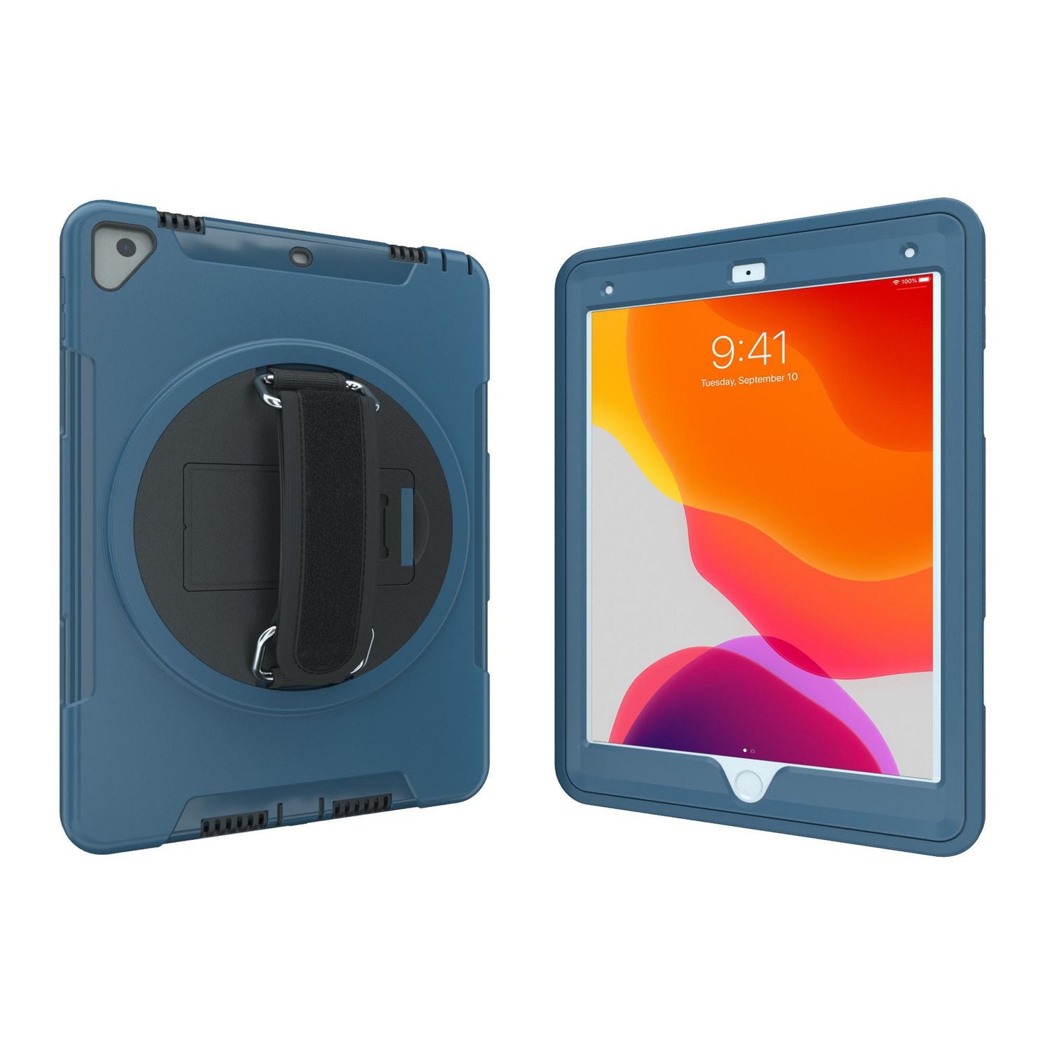 Étui de protection CTA Digital avec béquille rotative à 360 degrés intégrée pour iPad 7e et 8e génération 10.2 pouces, iPad Air 3 et iPad Pro 10.5 pouces - Bleu
