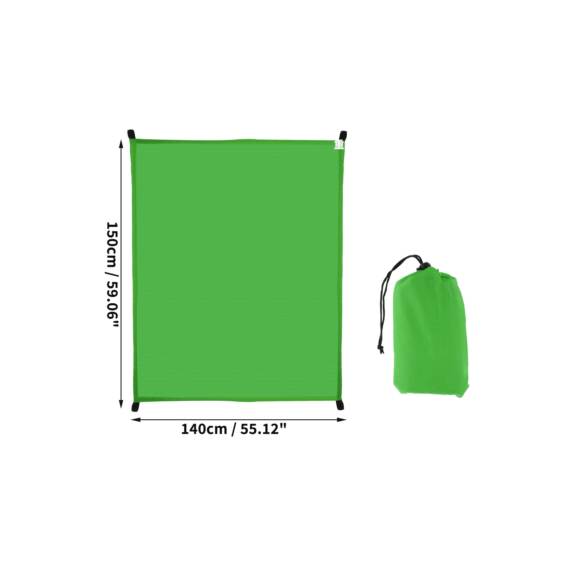 Unique Bargains Beach Blanket Beach Mat Lightweight Accessories Green 55.12"x59.06"