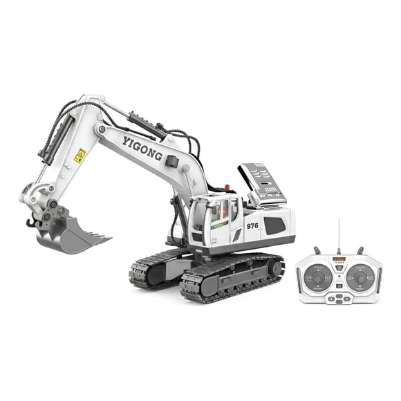 Juguete Maquina Retro Excavadora Auto Control Remoto Blanco