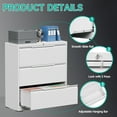 thumbnail image 4 of Lateral File Cabinet with Lock, 3 Drawer Lateral Filing Cabinet for Office Home, Locking Metal Steel Wide File Cabinet for Hanging Files Letter/Legal/F4/A4 Size, Easy Assemble White, 4 of 5